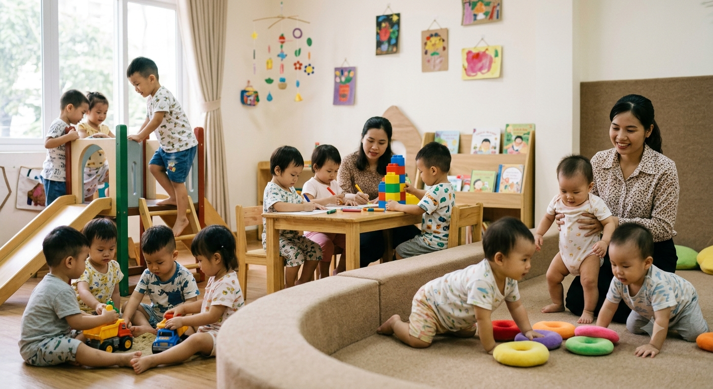 Các mốc độ tuổi phổ biến khi cho trẻ đi mẫu giáo